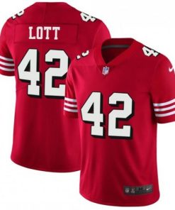 Nike San Francisco 49ers #42 Ronnie Lott Red Team Color Men's Stitched NFL Vapor Untouchable Limited II Jersey Men's