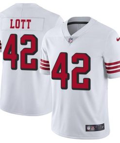 Nike San Francisco 49ers #42 Ronnie Lott White Rush Men's Stitched NFL Vapor Untouchable Limited Jersey Men's
