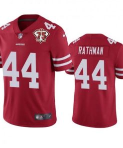 Nike San Francisco 49ers #44 Tom Rathman Red Men's 75th Anniversary Stitched NFL Vapor Untouchable Limited Jersey Men's