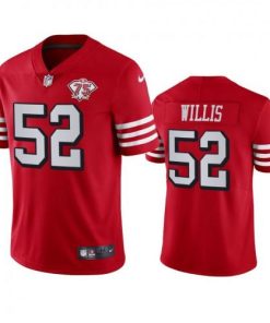 Nike San Francisco 49ers #52 Patrick Willis Red Rush Men's 75th Anniversary Stitched NFL Vapor Untouchable Limited Jersey Men's