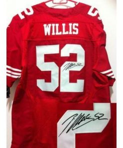 Nike San Francisco 49ers #52 Patrick Willis Red Team Color Men's Stitched NFL Elite Autographed Jersey Men's