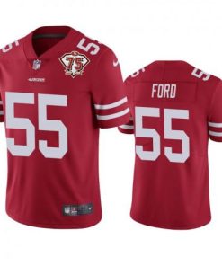 Nike San Francisco 49ers #55 Dee Ford Red Men's 75th Anniversary Stitched NFL Vapor Untouchable Limited Jersey Men's