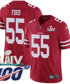 Nike San Francisco 49ers #55 Dee Ford Red Super Bowl LIV 2020 Team Color Men's Stitched NFL 100th Season Vapor Limited Jersey Men's