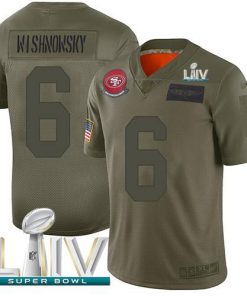 Nike San Francisco 49ers #6 Mitch Wishnowsky Camo Super Bowl LIV 2020 Men's Stitched NFL Limited 2019 Salute To Service Jersey Men's