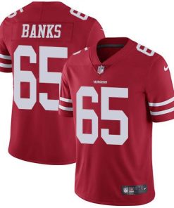 Nike San Francisco 49ers #65 Aaron Banks Red Team Color Men's Stitched NFL Vapor Untouchable Limited Jersey Men's