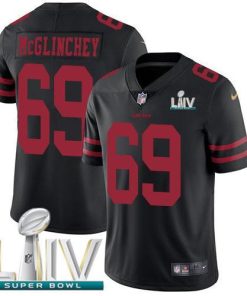 Nike San Francisco 49ers #69 Mike McGlinchey Black Super Bowl LIV 2020 Alternate Men's Stitched NFL Vapor Untouchable Limited Jersey Men's