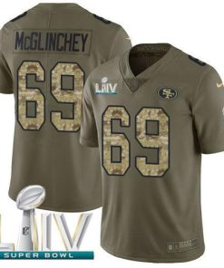 Nike San Francisco 49ers #69 Mike McGlinchey Olive/Camo Super Bowl LIV 2020 Men's Stitched NFL Limited 2017 Salute To Service Jersey Men's