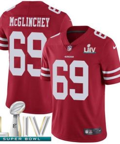 Nike San Francisco 49ers #69 Mike McGlinchey Red Super Bowl LIV 2020 Team Color Men's Stitched NFL Vapor Untouchable Limited Jersey Men's