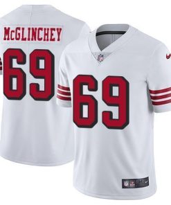 Nike San Francisco 49ers #69 Mike McGlinchey White Rush Men's Stitched NFL Vapor Untouchable Limited Jersey Men's