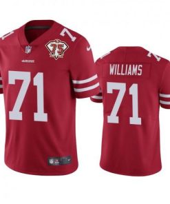 Nike San Francisco 49ers #71 Trent Williams Red Men's 75th Anniversary Stitched NFL Vapor Untouchable Limited Jersey Men's