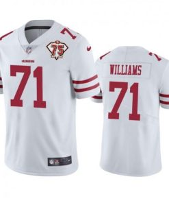 Nike San Francisco 49ers #71 Trent Williams White Men's 75th Anniversary Stitched NFL Vapor Untouchable Limited Jersey Men's