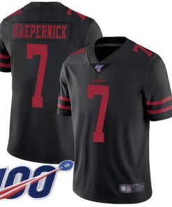 Nike San Francisco 49ers #7 Colin Kaepernick Black Alternate Men's Stitched NFL 100th Season Vapor Limited Jersey Men's