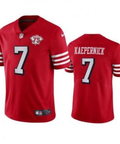 Nike San Francisco 49ers #7 Colin Kaepernick Red Rush Men's 75th Anniversary Stitched NFL Vapor Untouchable Limited Jersey Men's