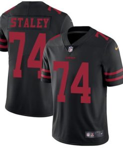 Nike San Francisco 49ers #74 Joe Staley Black Alternate Men's Stitched NFL Vapor Untouchable Limited Jersey Men's