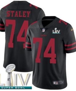Nike San Francisco 49ers #74 Joe Staley Black Super Bowl LIV 2020 Alternate Men's Stitched NFL Vapor Untouchable Limited Jersey Men's
