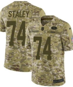 Nike San Francisco 49ers #74 Joe Staley Camo Men's Stitched NFL Limited 2018 Salute To Service Jersey Men's