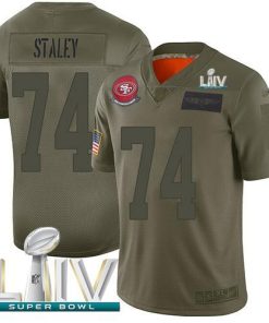 Nike San Francisco 49ers #74 Joe Staley Camo Super Bowl LIV 2020 Men's Stitched NFL Limited 2019 Salute To Service Jersey Men's