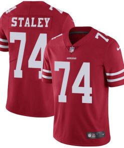 Nike San Francisco 49ers #74 Joe Staley Red Team Color Men's Stitched NFL Vapor Untouchable Limited Jersey Men's