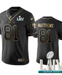 Nike San Francisco 49ers #81 Jordan Matthews Black Golden Super Bowl LIV 2020 Limited Edition Stitched NFL Jersey Men's