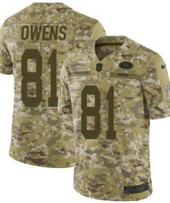 Nike San Francisco 49ers #81 Terrell Owens Camo Men's Stitched NFL Limited 2018 Salute To Service Jersey Men's