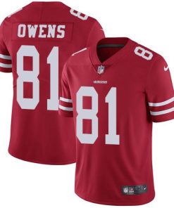 Nike San Francisco 49ers #81 Terrell Owens Red Team Color Men's Stitched NFL Vapor Untouchable Limited Jersey Men's