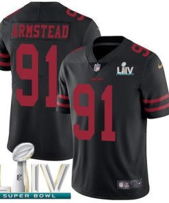 Nike San Francisco 49ers #91 Arik Armstead Black Super Bowl LIV 2020 Alternate Men's Stitched NFL Vapor Untouchable Limited Jersey Men's