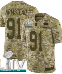 Nike San Francisco 49ers #91 Arik Armstead Camo Super Bowl LIV 2020 Men's Stitched NFL Limited 2018 Salute To Service Jersey Men's