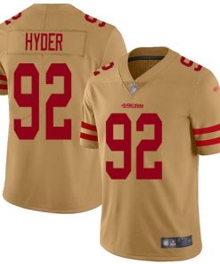 Nike San Francisco 49ers #92 Kerry Hyder Gold Men's Stitched NFL Limited Inverted Legend Jersey Men's
