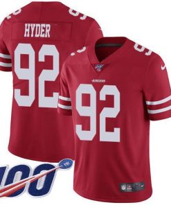 Nike San Francisco 49ers #92 Kerry Hyder Red Team Color Men's Stitched NFL 100th Season Vapor Untouchable Limited Jersey Men's