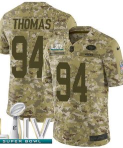 Nike San Francisco 49ers #94 Solomon Thomas Camo Super Bowl LIV 2020 Men's Stitched NFL Limited 2018 Salute To Service Jersey Men's