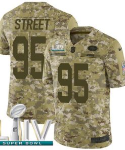Nike San Francisco 49ers #95 Kentavius Street Camo Super Bowl LIV 2020 Men's Stitched NFL Limited 2018 Salute To Service Jersey Men's