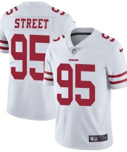 Nike San Francisco 49ers #95 Kentavius Street White Men's Stitched NFL Vapor Untouchable Limited Jersey Men's