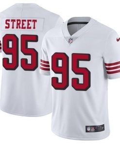 Nike San Francisco 49ers #95 Kentavius Street White Rush Men's Stitched NFL Vapor Untouchable Limited Jersey Men's