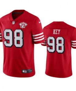 Nike San Francisco 49ers #98 Arden Key Red Rush Men's 75th Anniversary Stitched NFL Vapor Untouchable Limited Jersey Men's