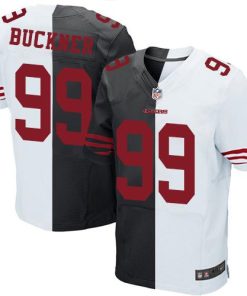 Nike San Francisco 49ers #99 DeForest Buckner Black/White Men's Stitched NFL Elite Split Jersey Men's