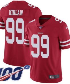 Nike San Francisco 49ers #99 Javon Kinlaw Red Team Color Men's Stitched NFL 100th Season Vapor Untouchable Limited Jersey Men's