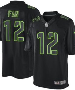 Nike Seahawks #12 Fan Black Men's Stitched NFL Impact Limited Jersey