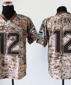 Nike Seahawks #12 Fan Camo Men's Stitched NFL New Elite USMC Jersey