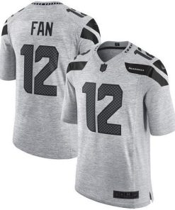 Nike Seahawks #12 Fan Gray Men's Stitched NFL Limited Gridiron Gray II Jersey