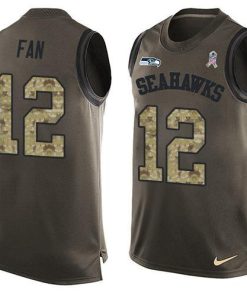 Nike Seahawks #12 Fan Green Men's Stitched NFL Limited Salute To Service Tank Top Jersey