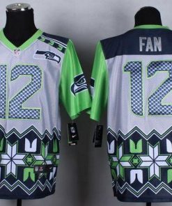 Nike Seahawks #12 Fan Grey Men's Stitched NFL Elite Noble Fashion Jersey