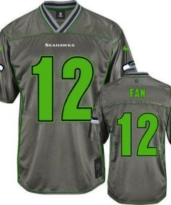 Nike Seahawks #12 Fan Grey Men's Stitched NFL Elite Vapor Jersey