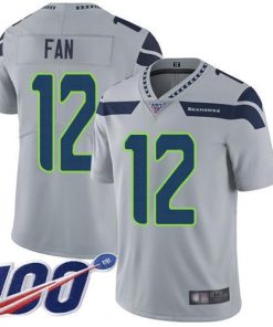 Nike Seahawks #12 Fan Grey Alternate Men's Stitched NFL 100th Season Vapor Limited Jersey