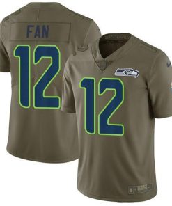 Nike Seahawks #12 Fan Olive Men's Stitched NFL Limited 2017 Salute To Service Jersey