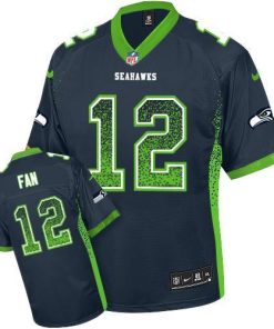 Nike Seahawks #12 Fan Steel Blue Team Color Men's Stitched NFL Elite Drift Fashion Jersey