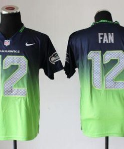 Nike Seahawks #12 Fan Steel Blue/Green Men's Stitched NFL Elite Fadeaway Fashion Jersey
