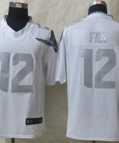 Nike Seahawks #12 Fan White Men's Stitched NFL Limited Platinum Jersey
