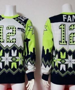 Nike Seahawks #12 Fan White Men's Ugly Sweater