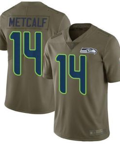 Nike Seahawks #14 D.K. Metcalf Olive Men's Stitched NFL Limited 2017 Salute To Service Jersey