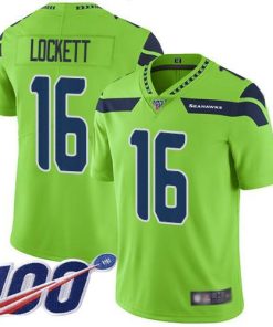 Nike Seahawks #16 Tyler Lockett Green Men's Stitched NFL Limited Rush 100th Season Jersey